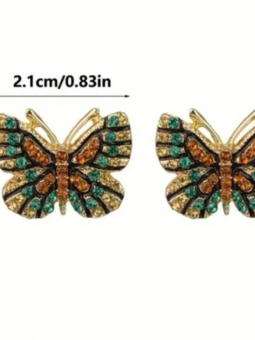 ✨Modcloth Nora Rhinestone Butterfly Earrings - Picture 3 of 4